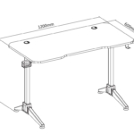 2E GAMING Table OTOROSHI, 120х60x75cm, white-grey