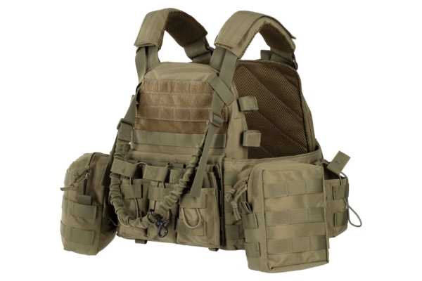 2E Tactical Плитоноска, Тип 1, з кишенями для бічного захисту і підсумками, Молле, зелена