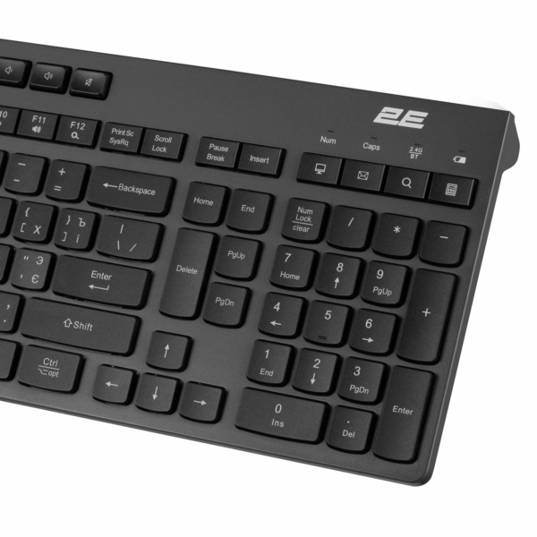 2E Keyboard membrane KS280 120key, WL/BT, EN/UK/RU, silent, black-grey