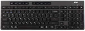 Клавіатура мембранна 2E KS280 120key, WL/BT, EN/UK/RU, silent, чорно-сіра