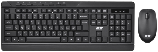 Комплект клавиатура и мышь 2E MK410 WL, EN/UK/RU, чёрный