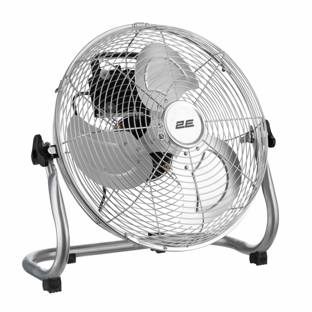 Вентилятор підлоговий 2E PowerWind 30C професійний, 30см, 60Вт, кнопки, двигун мідь 100%, срібний