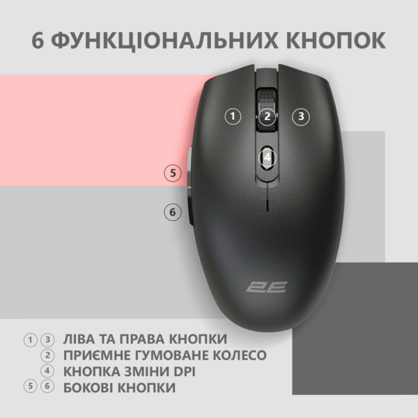 Миша 2E MF2030 Rechargeable, WL, чорний