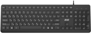 Клавиатура мембранная 2E KS405 104key, USB-A, EN/UK, чёрный