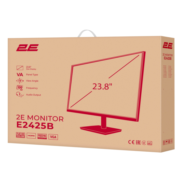 Монитор 2E 23.8″ E2425B D-Sub, HDMI, VA, 100Hz, FreeSync