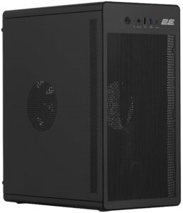 Корпус 2E Credo V285B без БП, 1xUSB3.0, 1х USB 2.0, 1xUSB Type-C, 1×120мм, VGA 300мм, mATX, чёрный