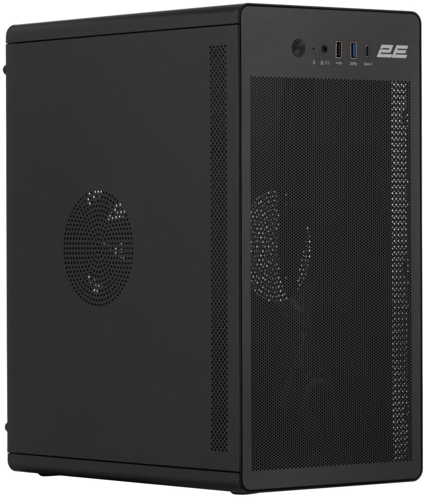 Корпус 2E Credo V285B без БП, 1xUSB3.0, 1х USB 2.0, 1xUSB Type-C, 1×120мм, VGA 300мм, mATX, чёрный