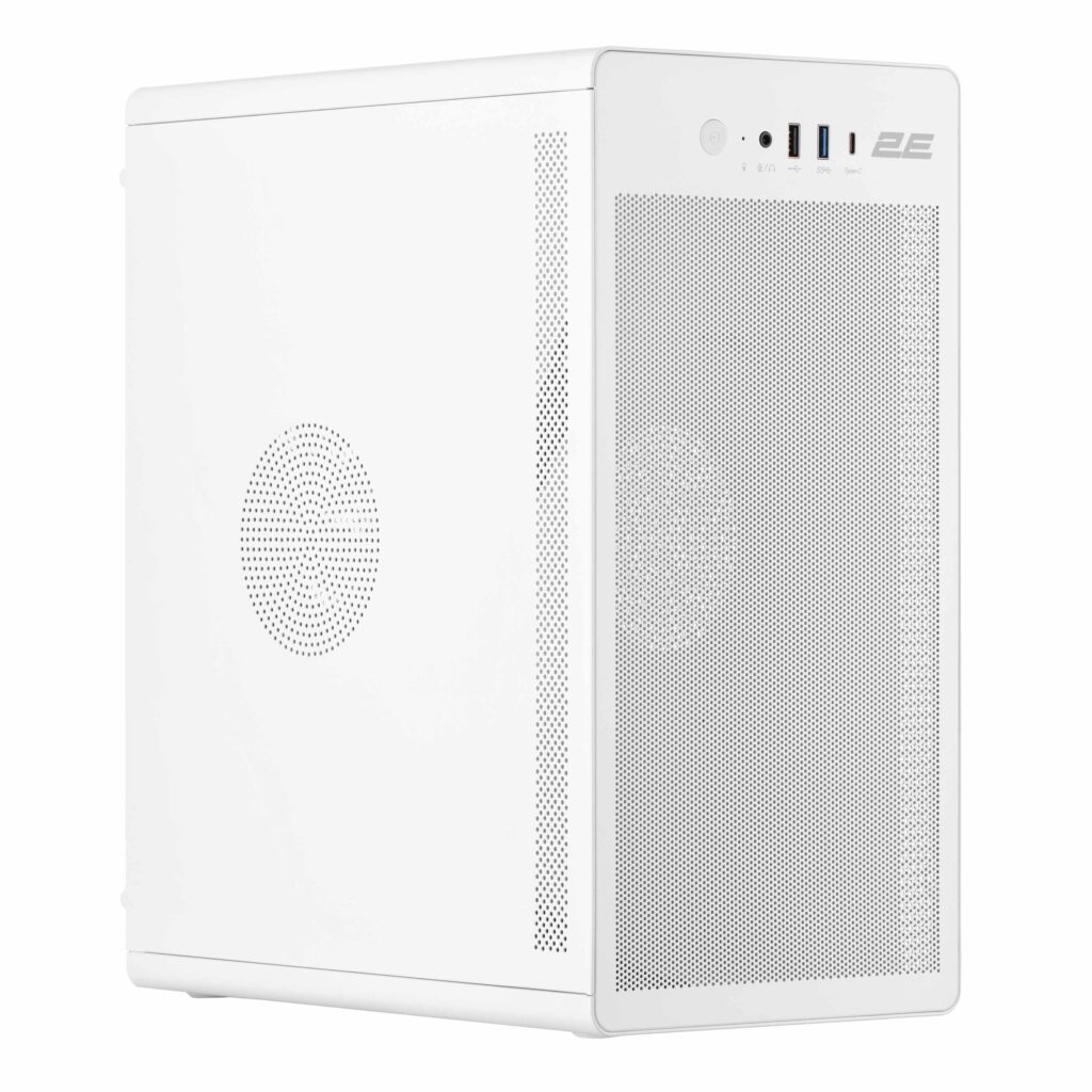 Корпус 2E Credo V285W без БЖ, 1xUSB3.0, 1х USB 2.0, 1xUSB Type-C, 1×120мм, VGA 300мм, mATX, білий
