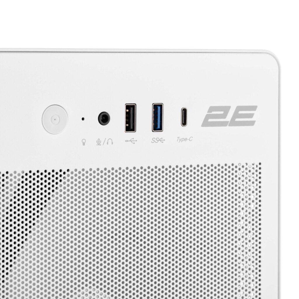 Корпус 2E Credo V285W без БЖ, 1xUSB3.0, 1х USB 2.0, 1xUSB Type-C, 1×120мм, VGA 300мм, mATX, білий