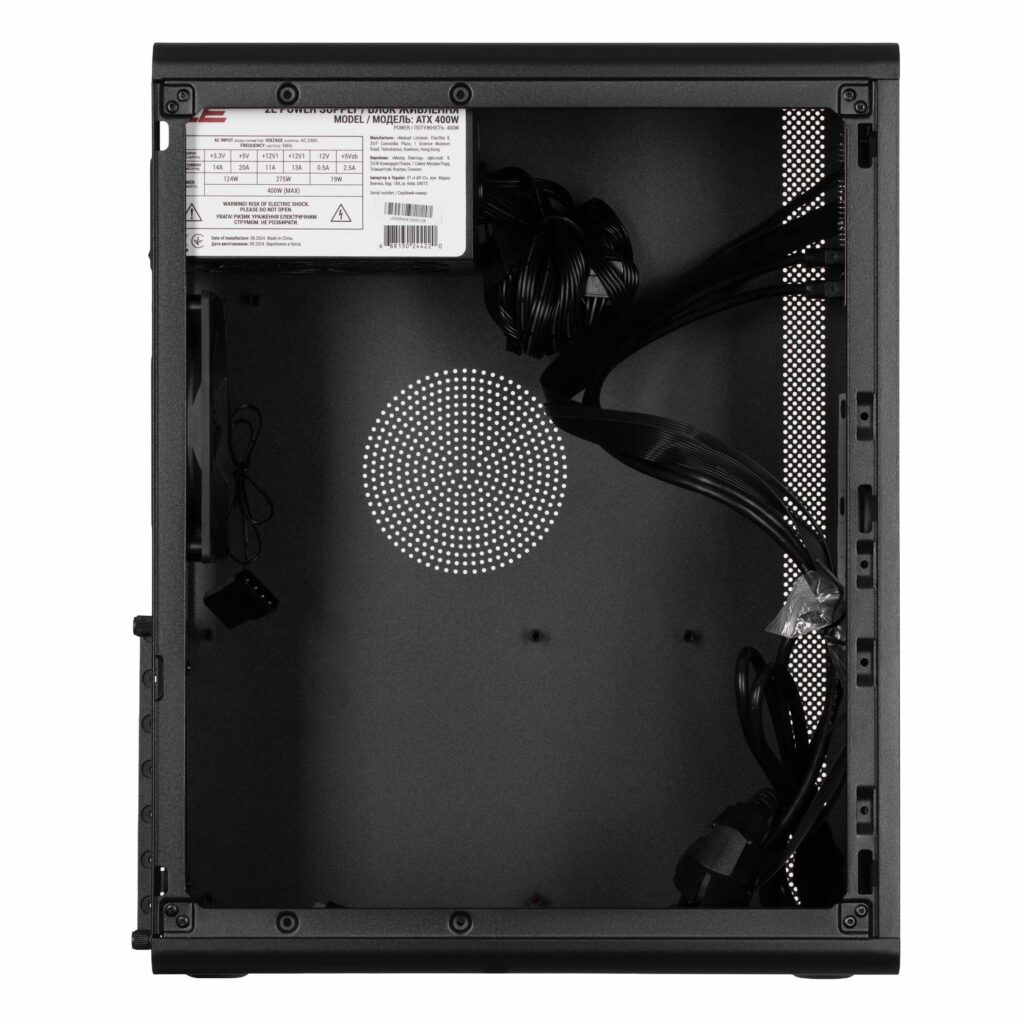 Корпус 2E Credo V500B-400 з БЖ 2E ATX400, 1xUSB3.0, 1х USB 2.0, 1xUSB Type-C, 1×120мм, VGA 310мм, ATX, чорний