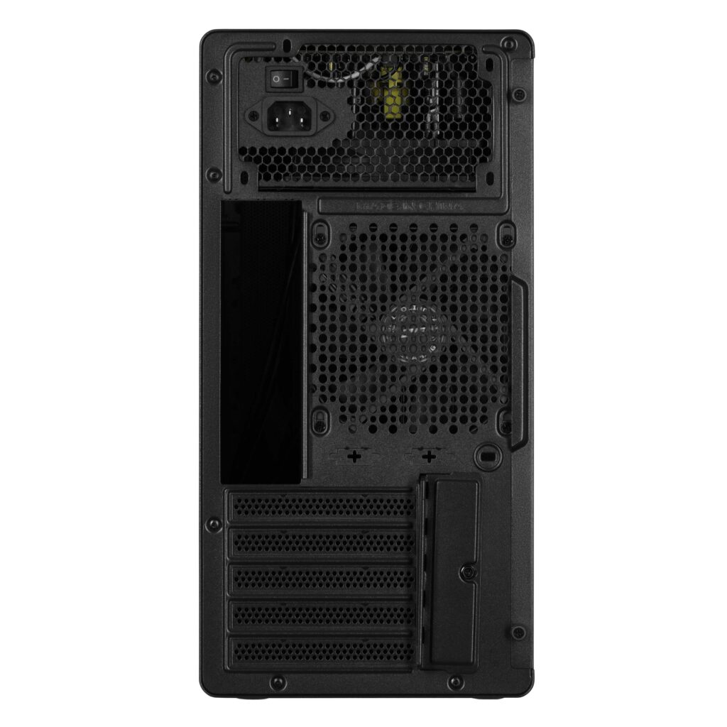 Корпус 2E Credo V285B-400 з БЖ 2E ATX400, 1xUSB3.0, 1х USB 2.0, 1xUSB Type-C, 1×120мм, VGA 300мм, mATX, чорний