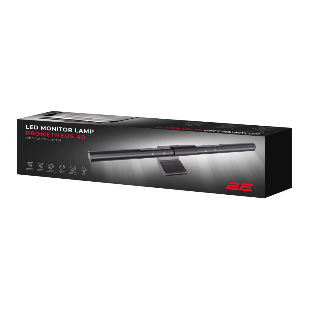 2E Monitor Lamp PROMETHEUS 40 5W 3000-6500K DIM USB-C, black