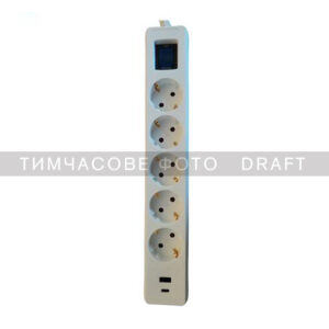 Удлинитель-фильтр сетевой 2E 5xТип F, 3×1.5мм кв, 16A, 1xUSB-A, 1xUSB-C, с защитой от перенапряжения, 3м, белый