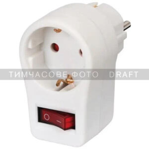 2E power adapter with power button 1xType F, 16A, white
