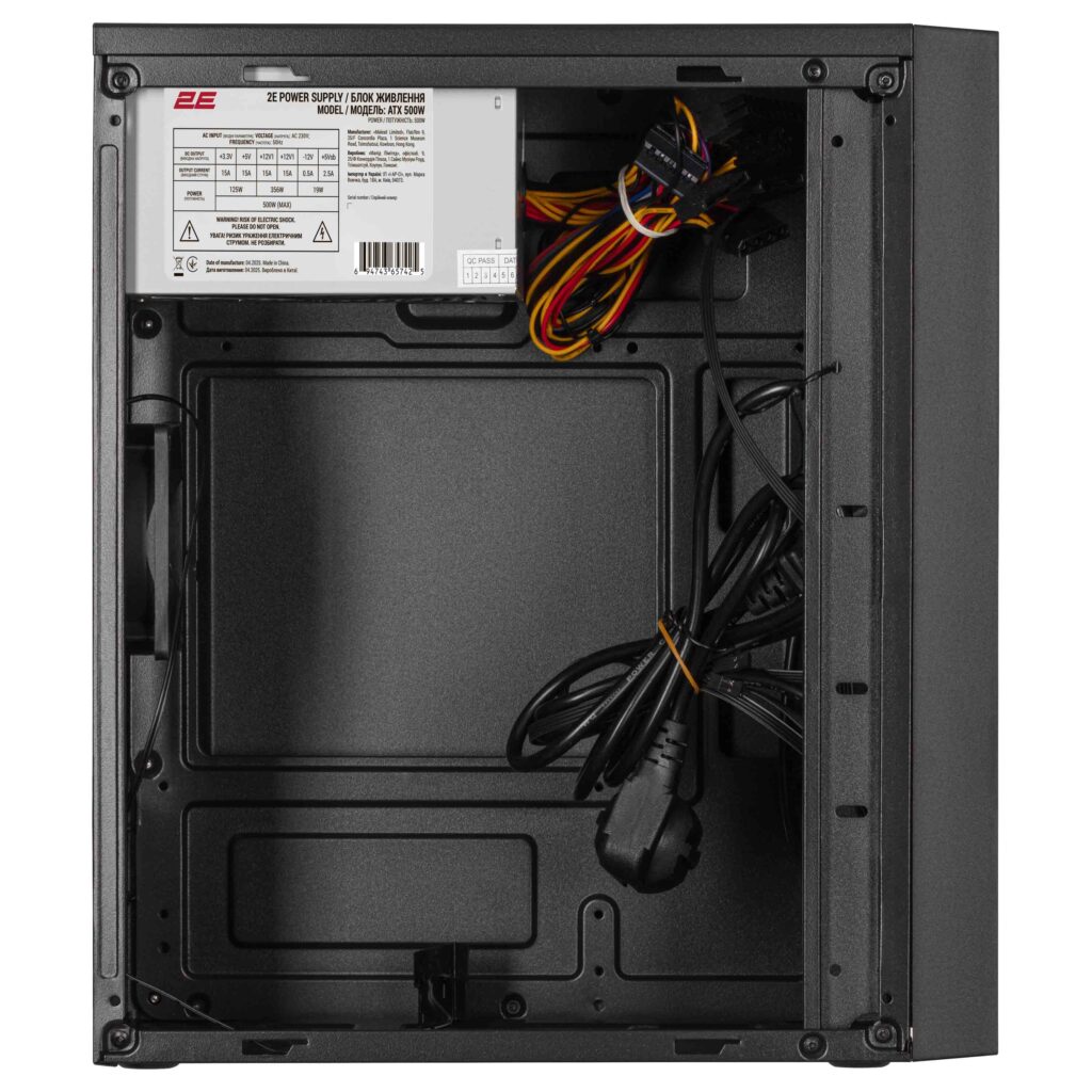 2E PC case TeamX TMX04 with 2E ATX500W, 2xUSB3.0, 1x80mm, VGA 220mm, mATX, black