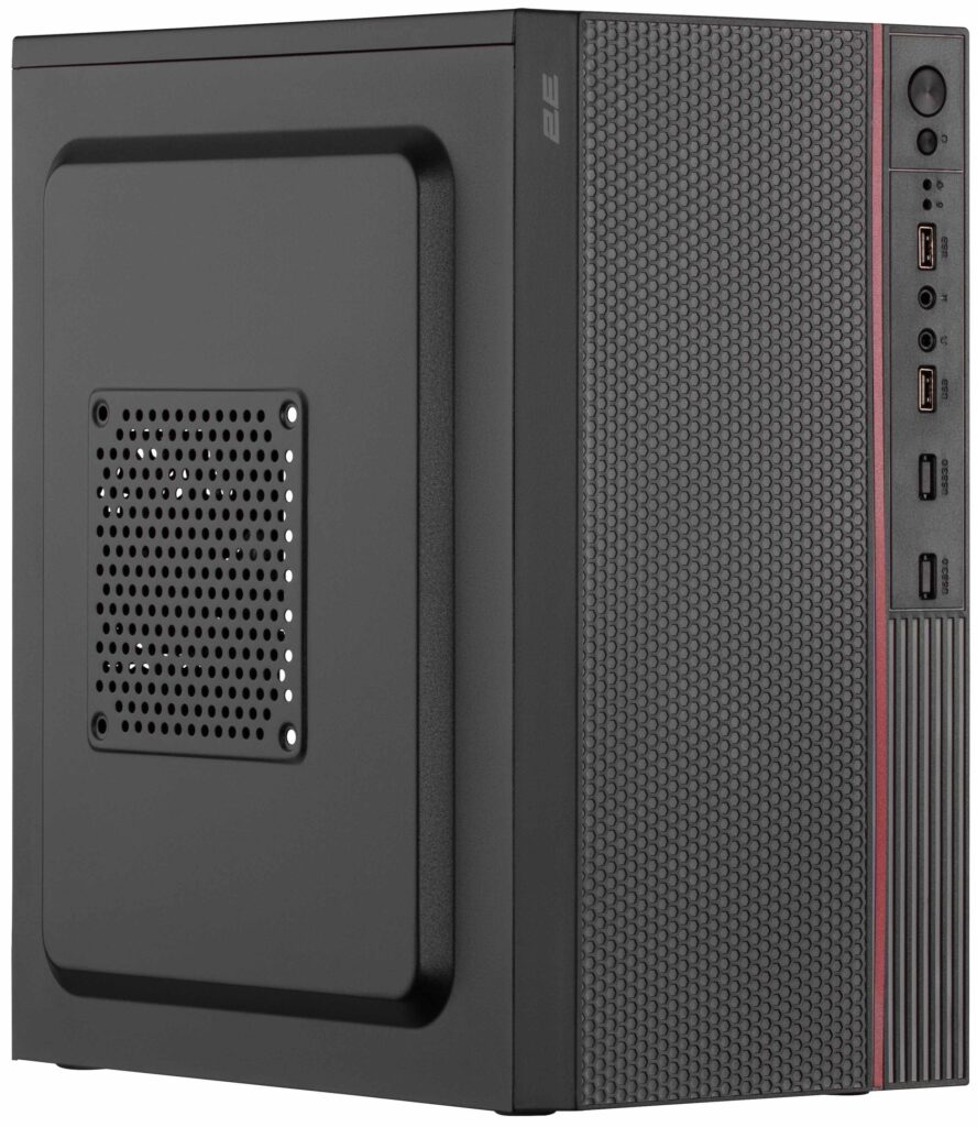 Корпус 2E TeamX TMX03 с БП 2E ATX500W, 2xUSB3.0, 1×80мм, VGA 220мм, mATX, чёрный