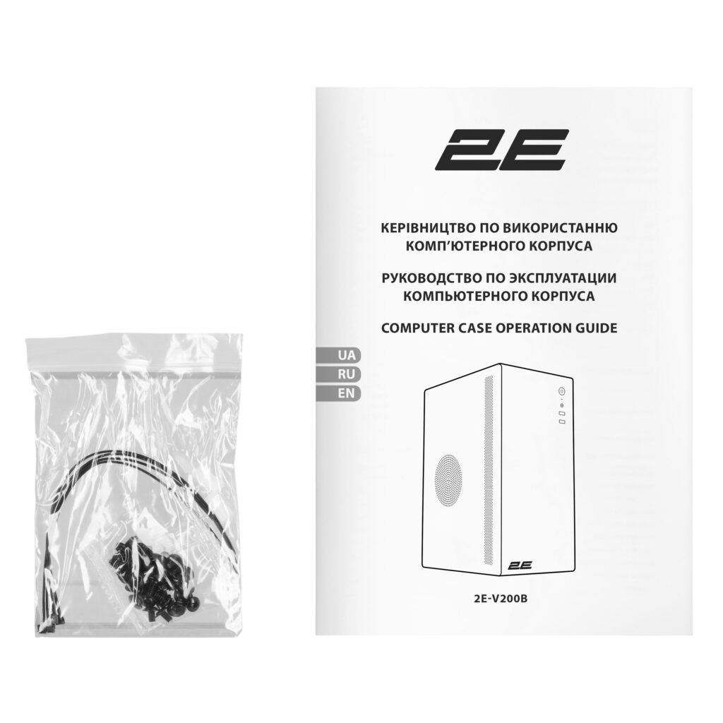 Корпус 2E Credo V200B без БП, 2xUSB3.0, 1×80мм, VGA 250мм, mATX, чёрный