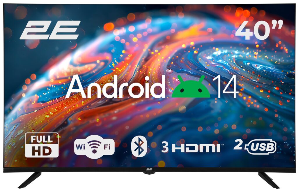 Телевизор 40″ 2E LED FHD 60Hz Smart Android Black