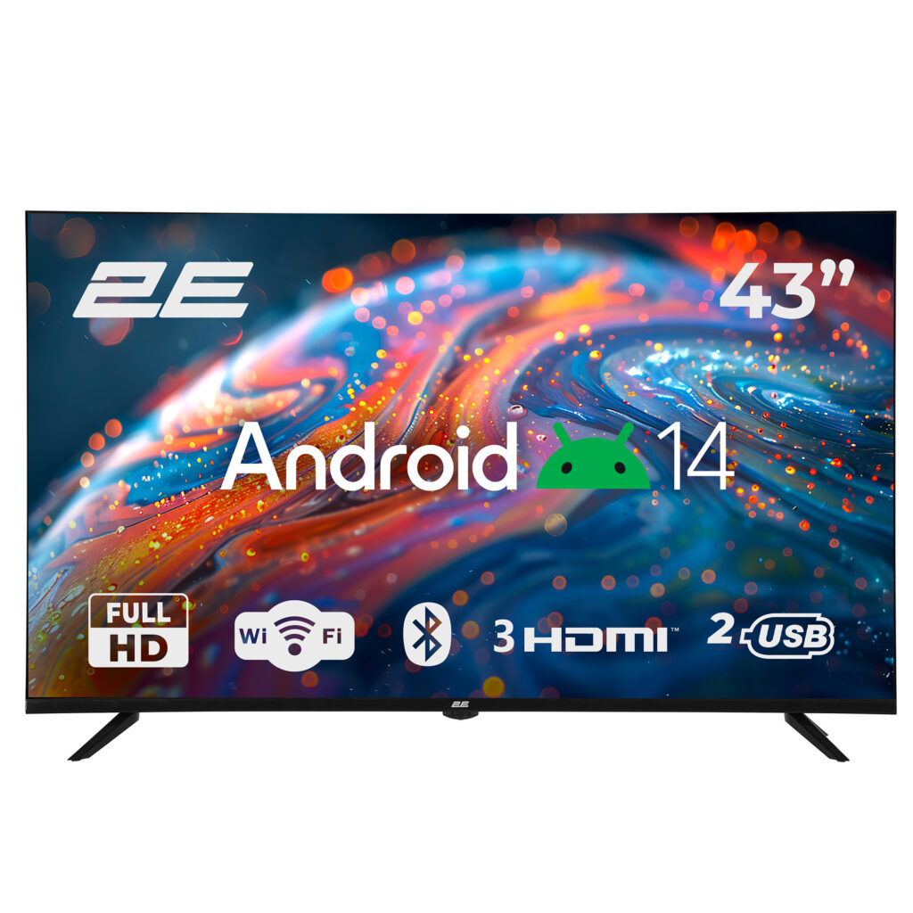 Телевизор 43″ 2E LED FHD 60Hz Smart Android Black