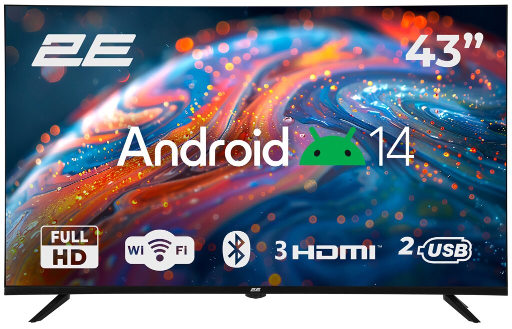 Телевизор 43″ 2E LED FHD 60Hz Smart Android Black