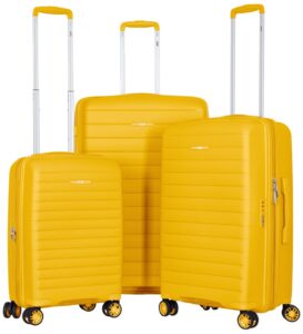 Набор чемоданов 2E, Aero, полипропилен, (L+M+S), TSA, 4 колеса, EXP, янтарно-желтый