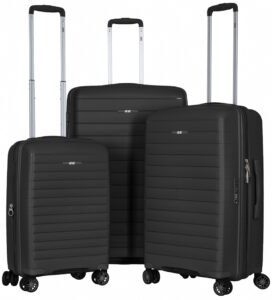 Набор чемоданов 2E, Aero, полипропилен, (L+M+S), TSA, 4 колеса, EXP, черный