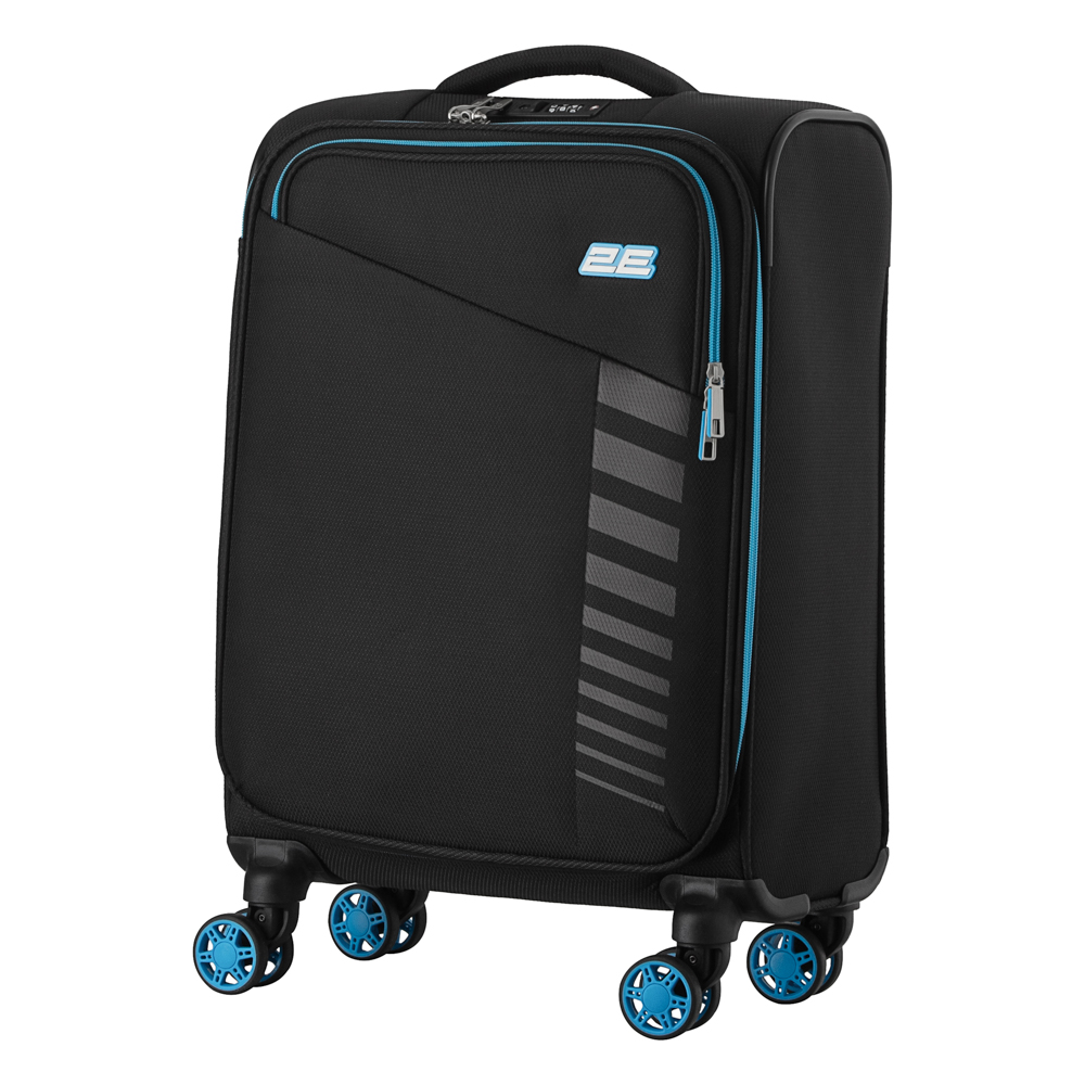 2E Suitcase set, Trek, (L+M+S), TSA, 4 wheels, + 3 Cabin backpacks (2E-BPET-CABIN-BK), polyester, black