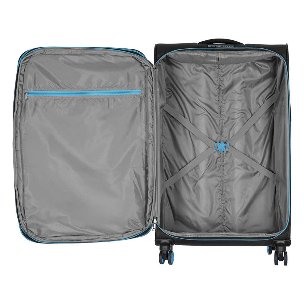 2E Suitcase set, Trek, (L+M+S), TSA, 4 wheels, + 3 Cabin backpacks (2E-BPET-CABIN-BK), polyester, black