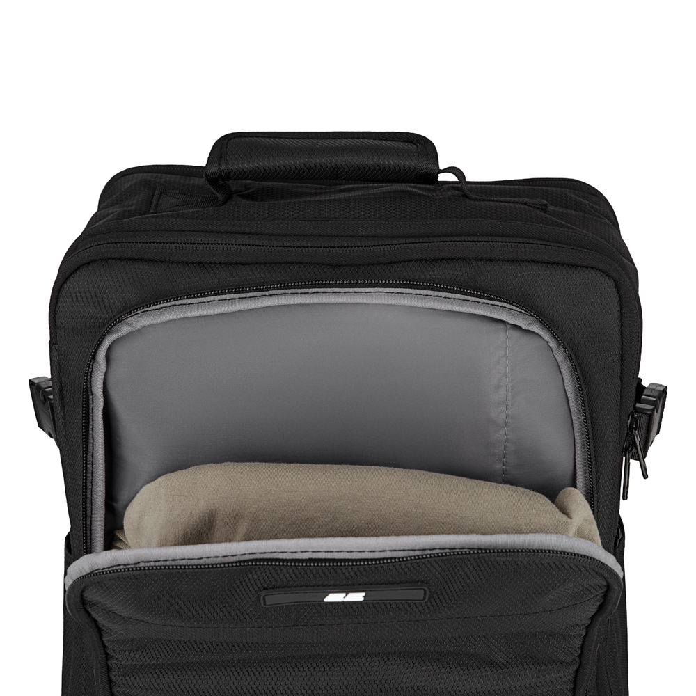 2E Suitcase set, Trek, (L+M+S), TSA, 4 wheels, + 3 Cabin backpacks (2E-BPET-CABIN-BK), polyester, black