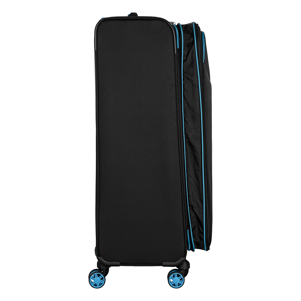2E Suitcase Large, Trek, polyester, 97/117L, TSA, 4 wheels, EXP, black