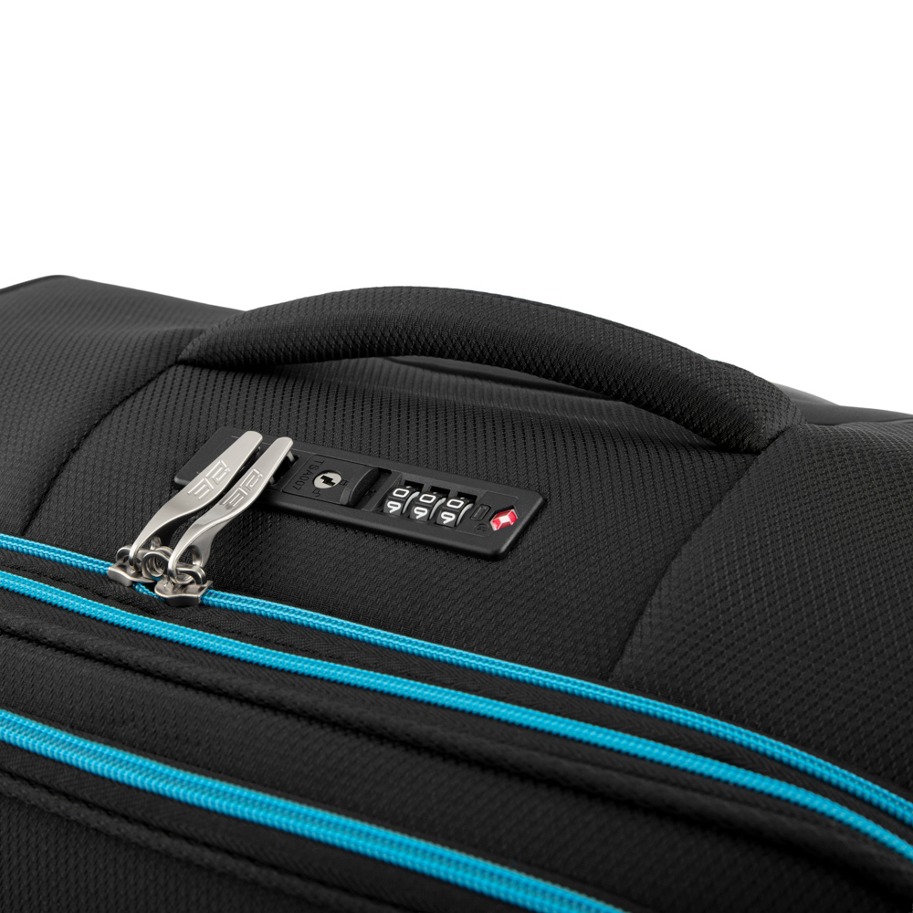 2E Suitcase Large, Trek, polyester, 97/117L, TSA, 4 wheels, EXP, black