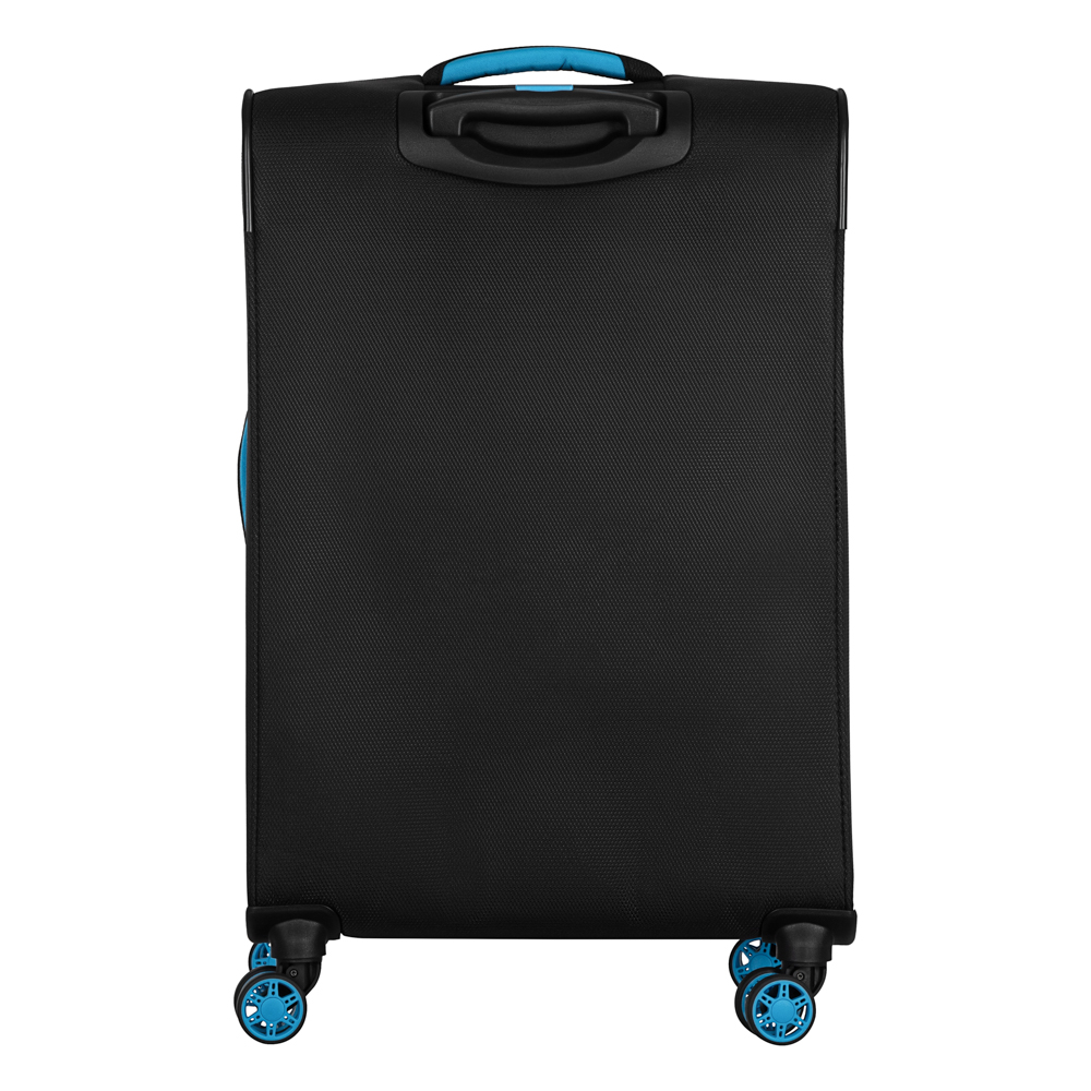 2E Suitcase Middle, Trek, polyester, 64/78 L, TSA, 4 wheels, EXP, black