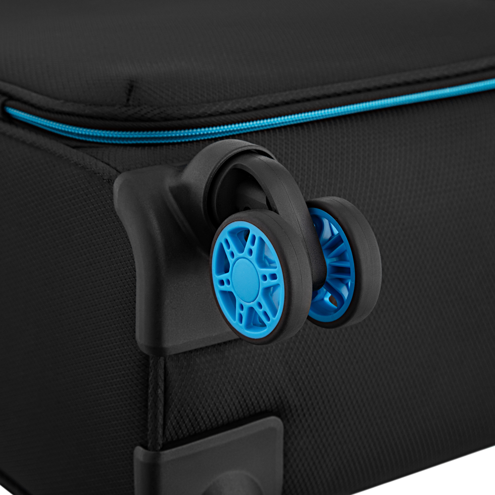 2E Suitcase Middle, Trek, polyester, 64/78 L, TSA, 4 wheels, EXP, black