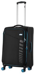 2E Suitcase Middle, Trek, polyester, 64/78 L, TSA, 4 wheels, EXP, black