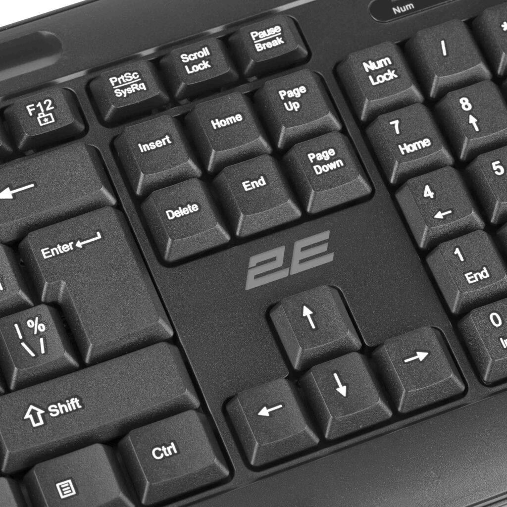 Клавиатура мембранная 2E KM1040 104key, USB-A, EN/UK/RU, чёрный
