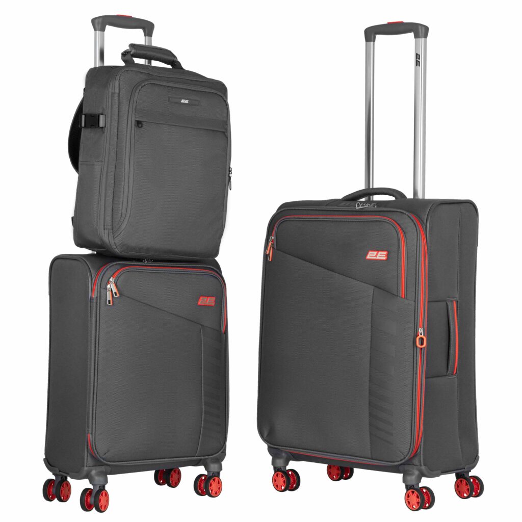 Рюкзак дорожній 2Е Trek, Cabin size, поліестр, EXP, 17/23л, з відсіком для ноутбука 16″, сірий