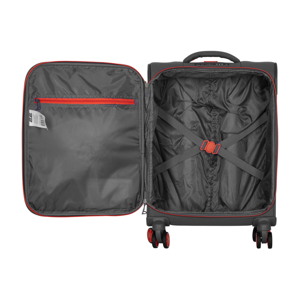 2E Suitcase set, Trek, (L+M+S), TSA, 4 wheels, + 3 Cabin backpacks (2E-BPET-CABIN-GR), polyester, grey