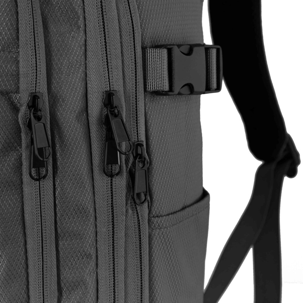 2E Suitcase set, Trek, (L+M+S), TSA, 4 wheels, + 3 Cabin backpacks (2E-BPET-CABIN-GR), polyester, grey