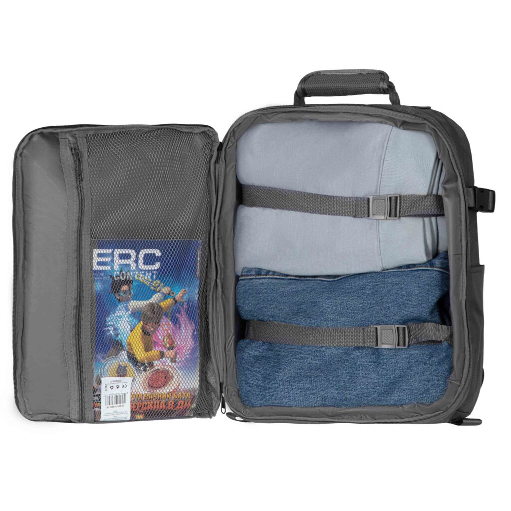 2E Suitcase set, Trek, (L+M+S), TSA, 4 wheels, + 3 Cabin backpacks (2E-BPET-CABIN-GR), polyester, grey