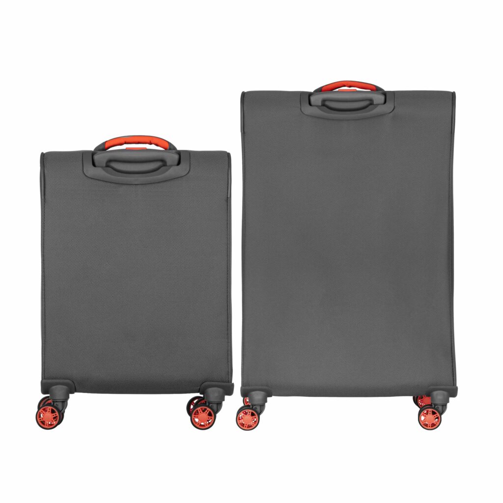 2E Suitcase set, Trek, (M+S), TSA, 4 wheels, + 2 Cabin backpacks (2E-BPET-CABIN-GR), polyester, grey