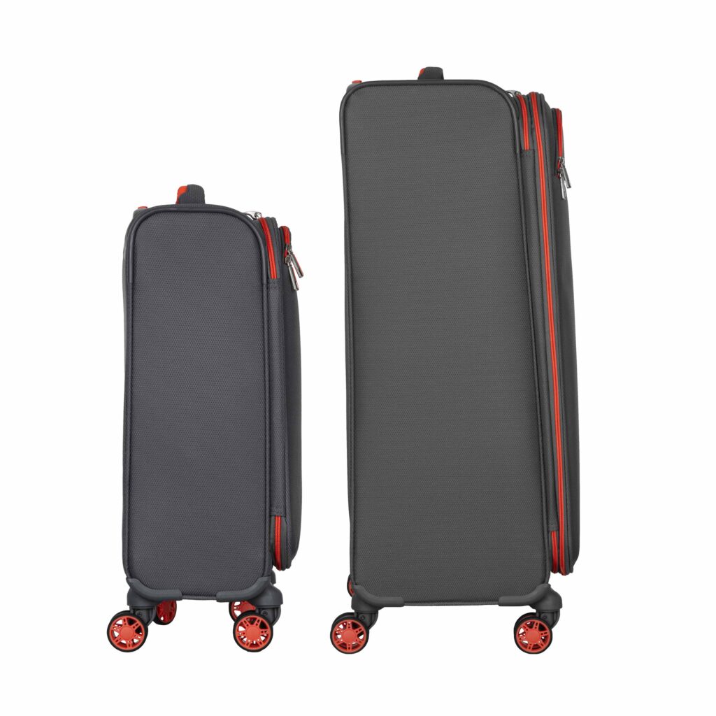 2E Suitcase set, Trek, (M+S), TSA, 4 wheels, + 2 Cabin backpacks (2E-BPET-CABIN-GR), polyester, grey
