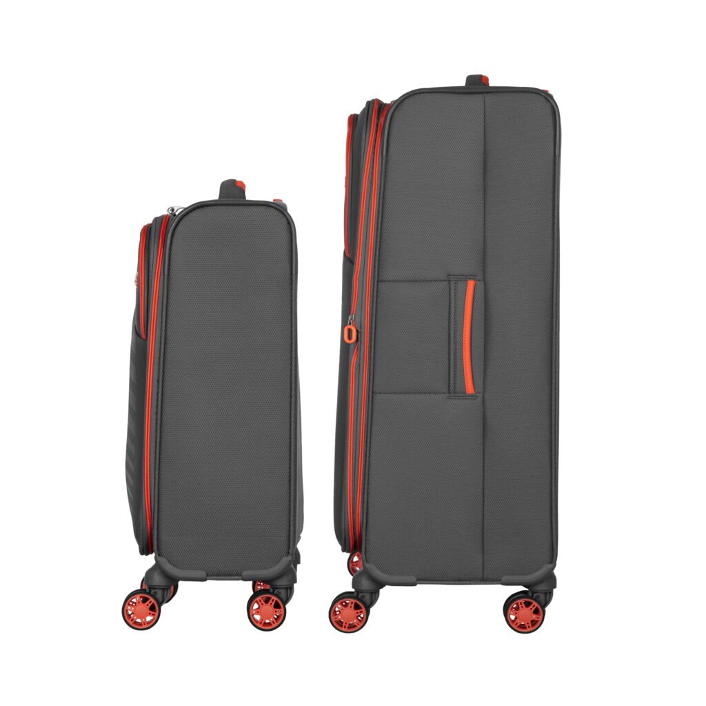 2E Suitcase set, Trek, (M+S), TSA, 4 wheels, + 2 Cabin backpacks (2E-BPET-CABIN-GR), polyester, grey