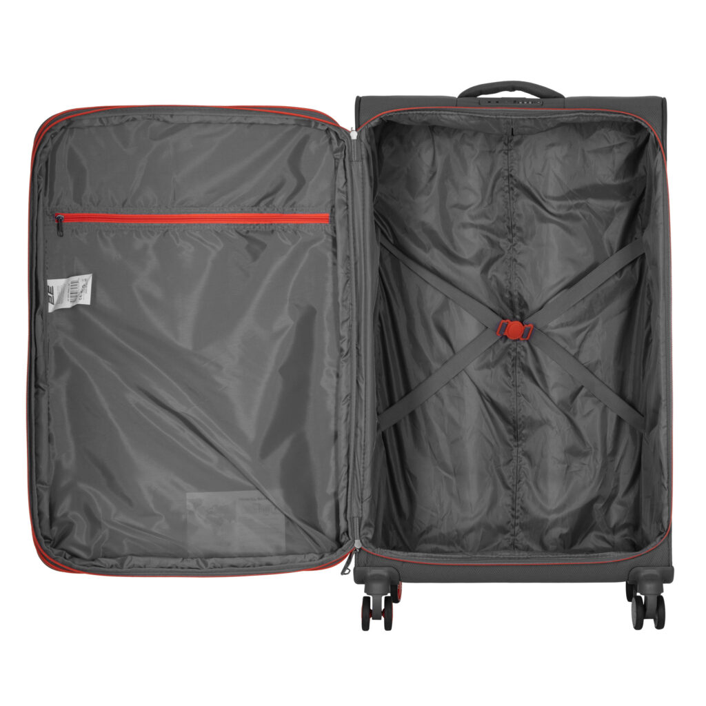 2E Suitcase Large, Trek, polyester, 97/117L, TSA, 4 wheels, EXP, grey