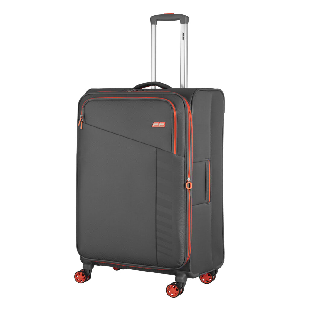 2E Suitcase Middle, Trek, polyester, 64/78 L, TSA, 4 wheels, EXP, grey