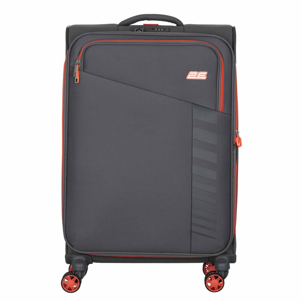 2E Suitcase Middle, Trek, polyester, 64/78 L, TSA, 4 wheels, EXP, grey