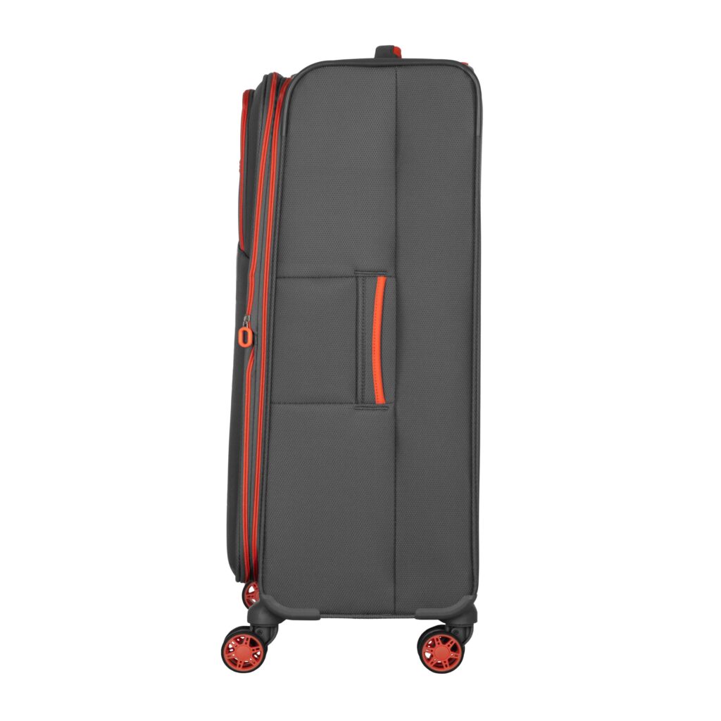 2E Suitcase Middle, Trek, polyester, 64/78 L, TSA, 4 wheels, EXP, grey