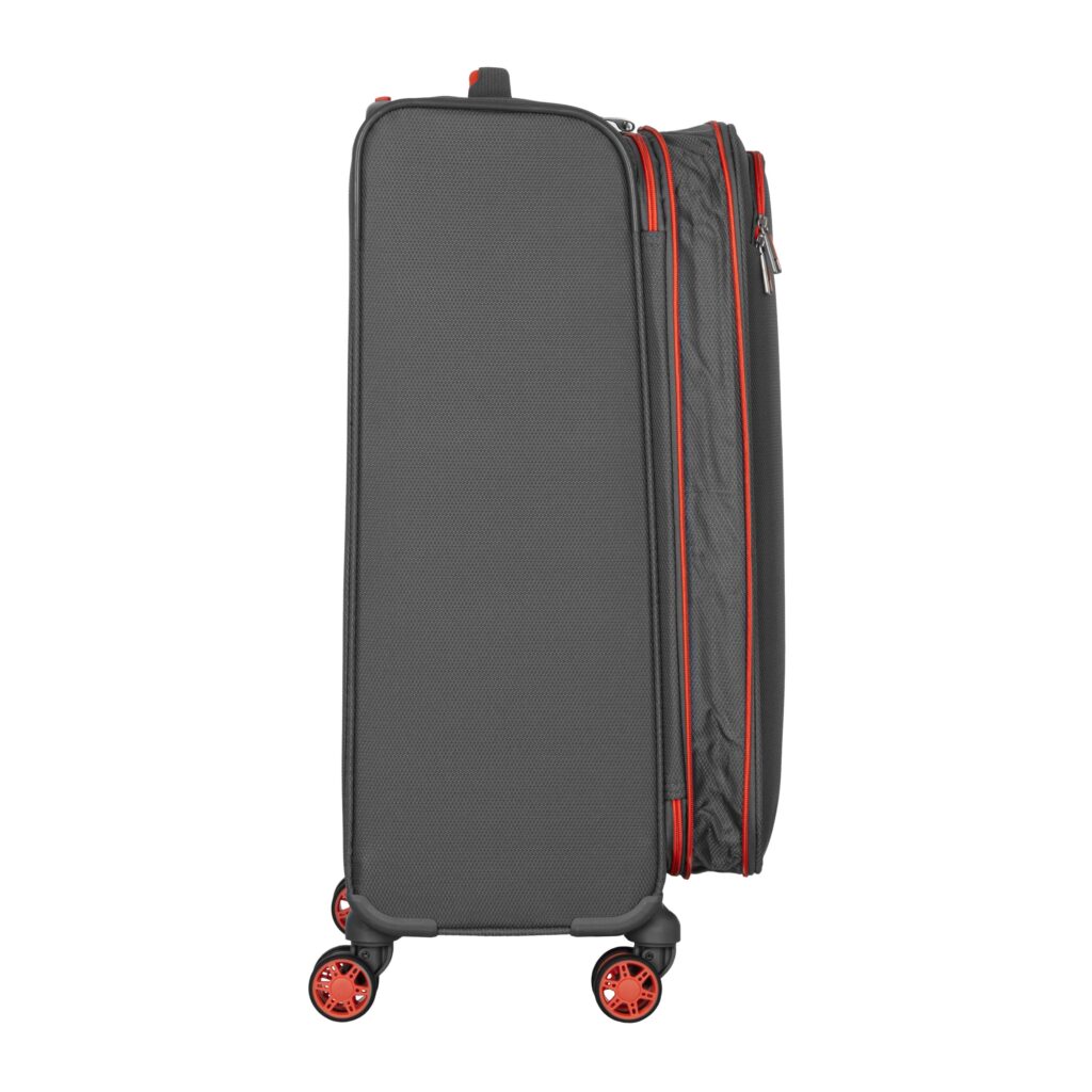 2E Suitcase Middle, Trek, polyester, 64/78 L, TSA, 4 wheels, EXP, grey