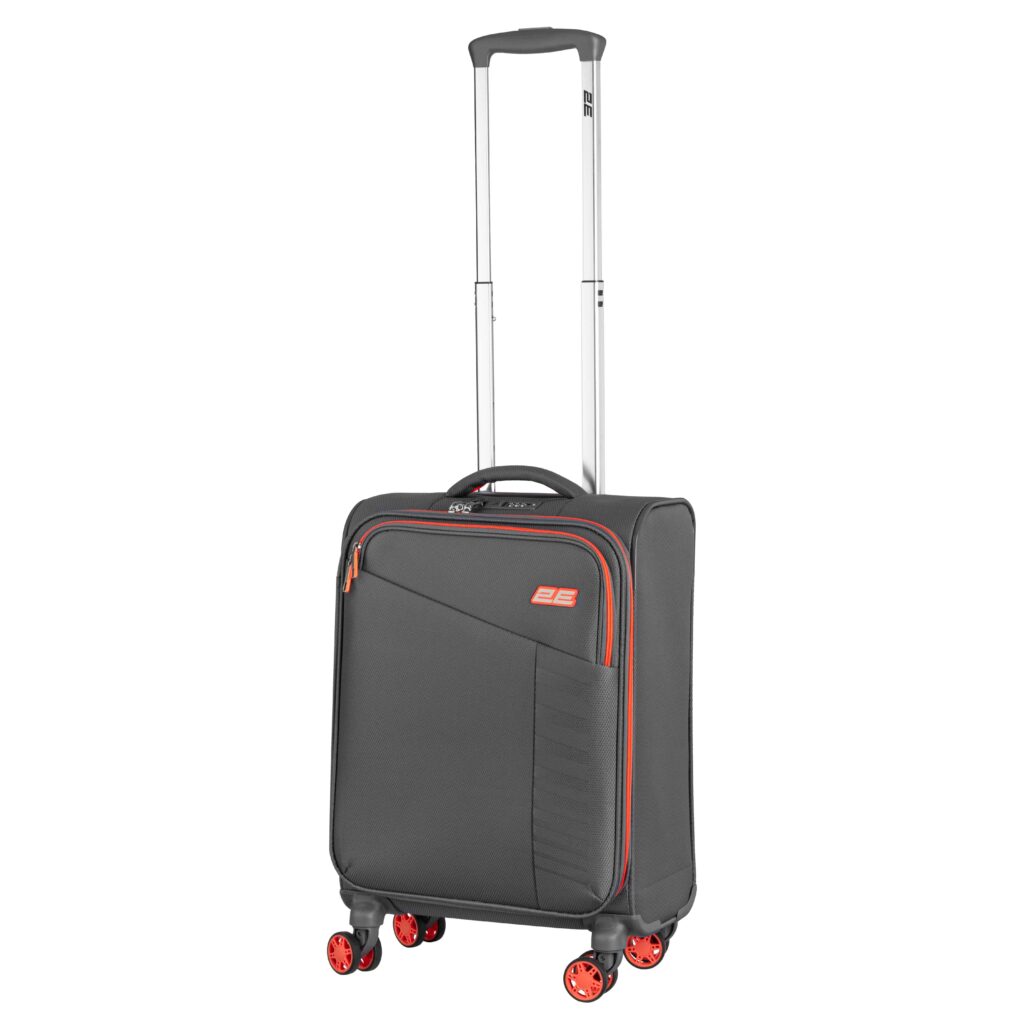 2E Suitcase Small, Trek, polyester, 35L, TSA, 4 wheels, grey