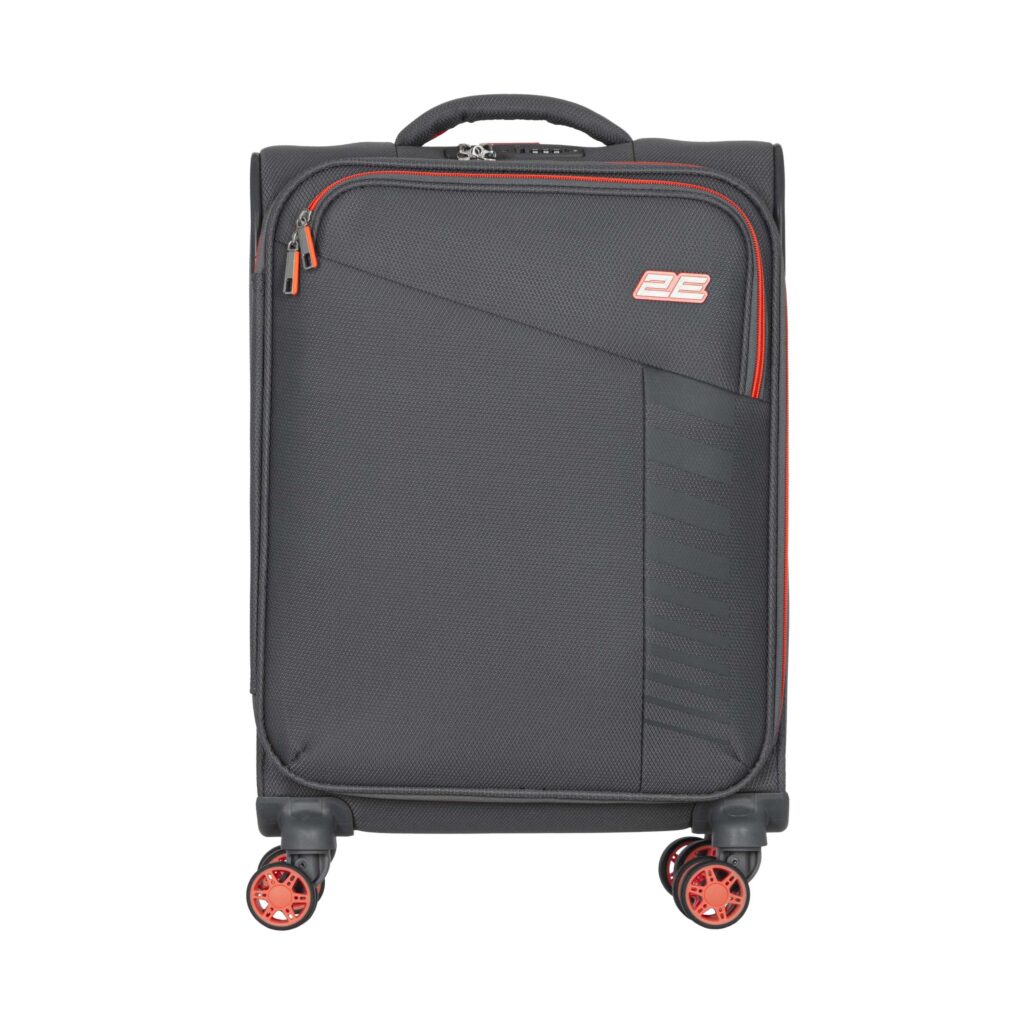 2E Suitcase Small, Trek, polyester, 35L, TSA, 4 wheels, grey