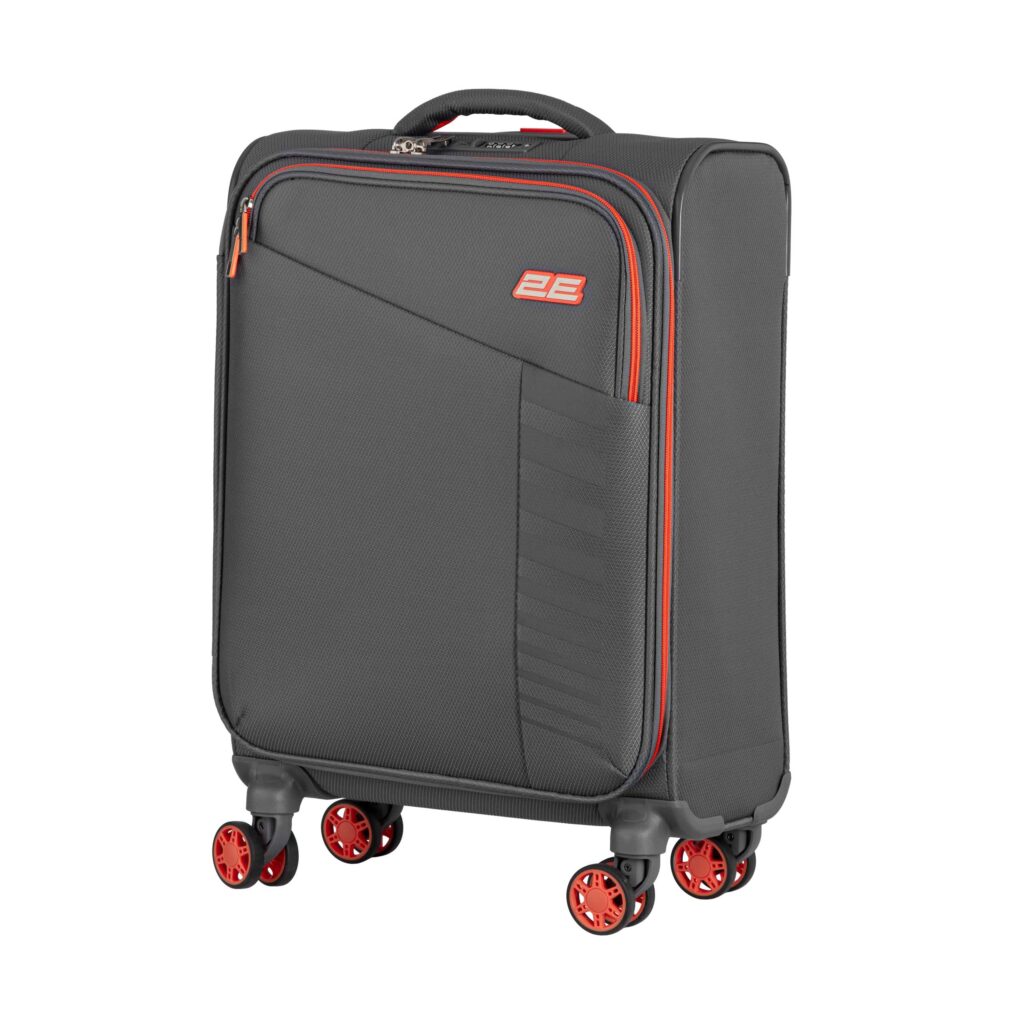 2E Suitcase Small, Trek, polyester, 35L, TSA, 4 wheels, grey